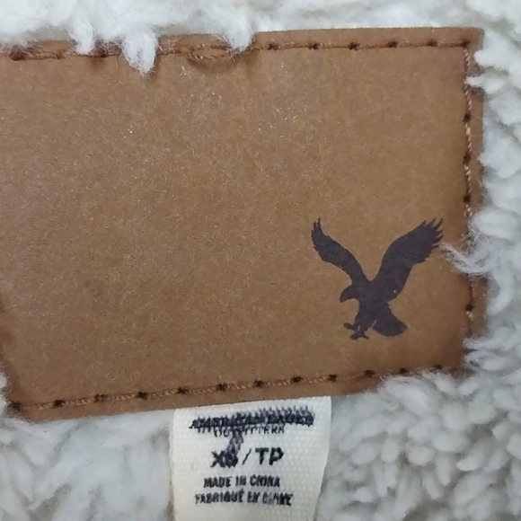 American Eagle Denim Jacket Women's Blue Denim Sherpa Lined Jacket Size X-small - Picture 9 of 10